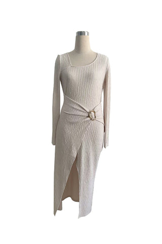 Elegant Long-Sleeve Asymmetrical Dress