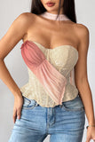 Strap-Detail Lace Tank Top