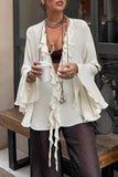 Flounce Detail Blouse with Bell Sleeves