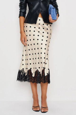 Elegant Polka Dot Midi Skirt