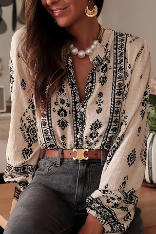 Boho-Inspired Button-Front Blouse