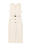 Sleeveless Button-Front Casual Dress