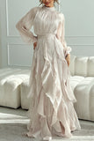 Elegant Evening Gown with Flowing Layers