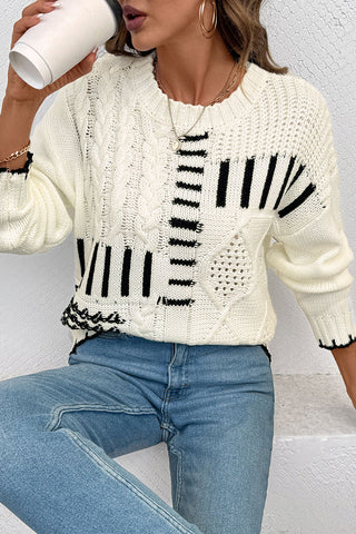 Geometric Pattern Knit Sweater
