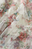 Floral Ruffle Maxi Skirt