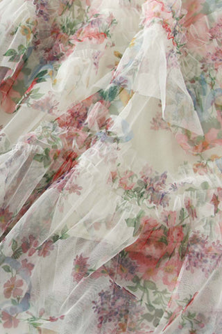 Floral Ruffle Maxi Skirt