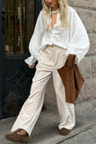 Wide-Leg Corduroy Casual Pants