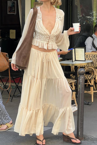 Elegant Lace Skirt Set