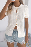Button-Up Knit T-Shirt