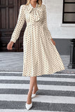 Polka Dot Tie-Front Casual Dress
