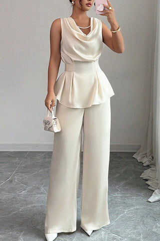 Elegant Wide-Leg Pants Set