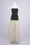 Strapless Evening Gown with Textured Skirt