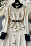 Buttoned Knit Casual Dress