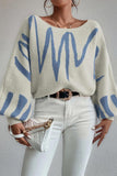 Abstract Patterned Oversized Sweater