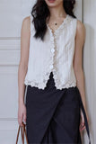 Lace Trim Sleeveless Vest