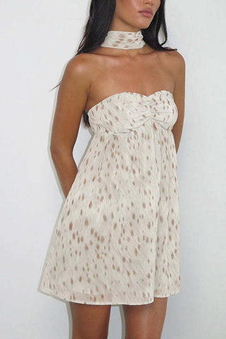 Strapless Print Mini Dress