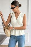 Sleeveless Wrap Peplum Top