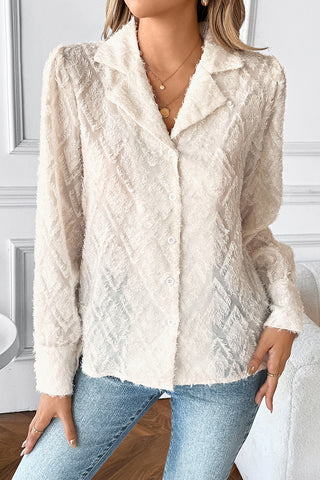 Textured Button-Up Blouse