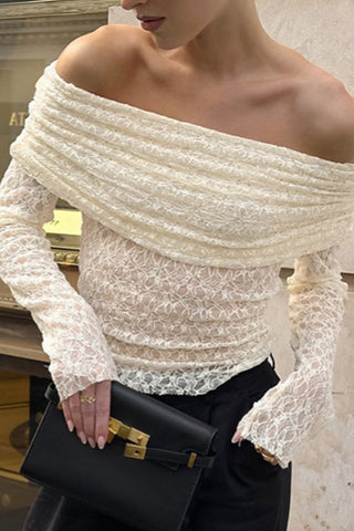 Off-Shoulder Textured T-Shirt