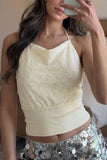 Halter Neck Textured Tank Top