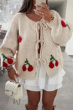 Tie-Front Cherry Cardigan
