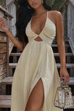 Ruched Cut-Out Casual Dress