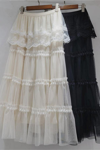 Layered Lace Maxi Skirt