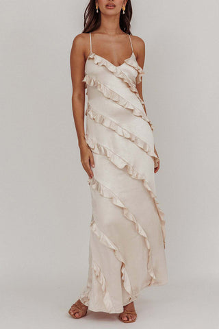 Ruffle Detail Maxi Casual Dress