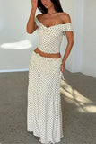 Off-Shoulder Tiered Skirt Set