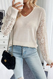 Elegant Lace Sleeve Knit Top