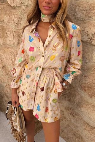 Playful Printed Short Set