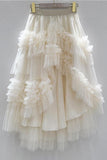 Layered Ruffle Midi Skirt