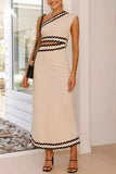 Asymmetric Striped Casual Dress