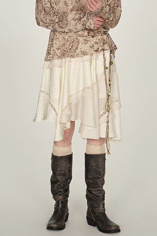 Layered Skirt with Asymmetric Hem
