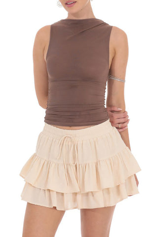 Tiered Ruffle Mini Skirt