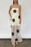 Polka Dot Sheer Overlay Dress