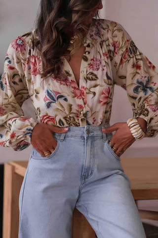 Floral Button-Down Blouse