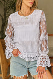 Mesh Flounce Sleeve Blouse