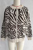 Zebra Pattern Zip Cardigan