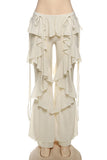 Ruffle-Trim Casual Pants
