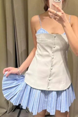 Button-Front Pleated Sundress