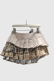Layered Pleated Mini Skirt