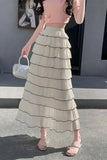 Tiered Layer Casual Skirt with Ruffle Detail