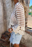 Crochet Lace-Up Blouse