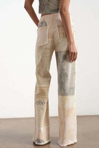 Artistic Patterned Straight Jeans