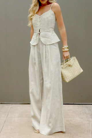Elegant Spaghetti Strap Pant Set