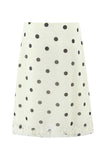 Polka Dot Midi Skirt with Ruffle Hem