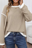 Contrast Trim Loose Knit Top