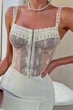 Lace Trimmed Sheer Bustier Cami