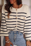 Striped Button-Front Cardigan